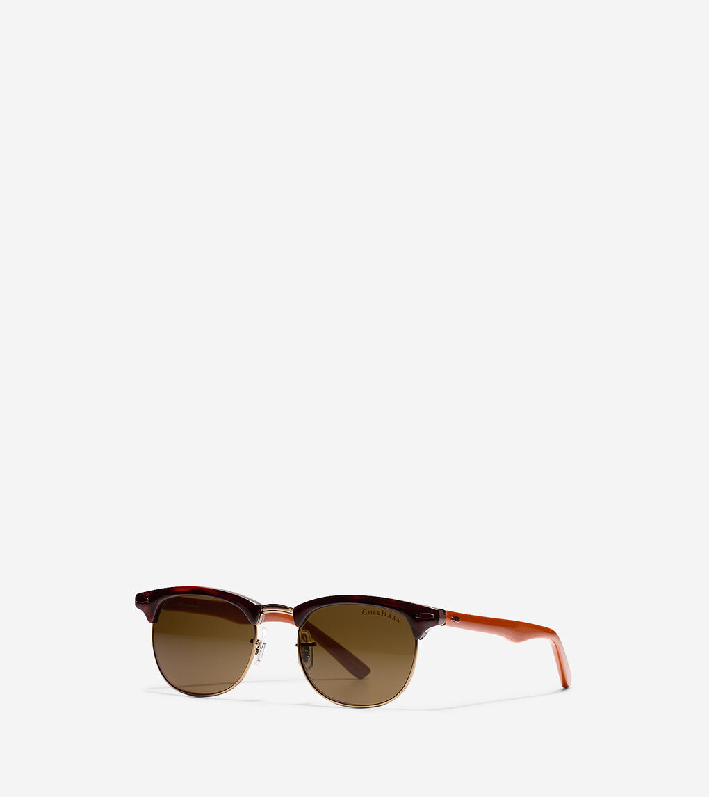 Club Commander Sunglasses in Dark Brown | Cole Haan