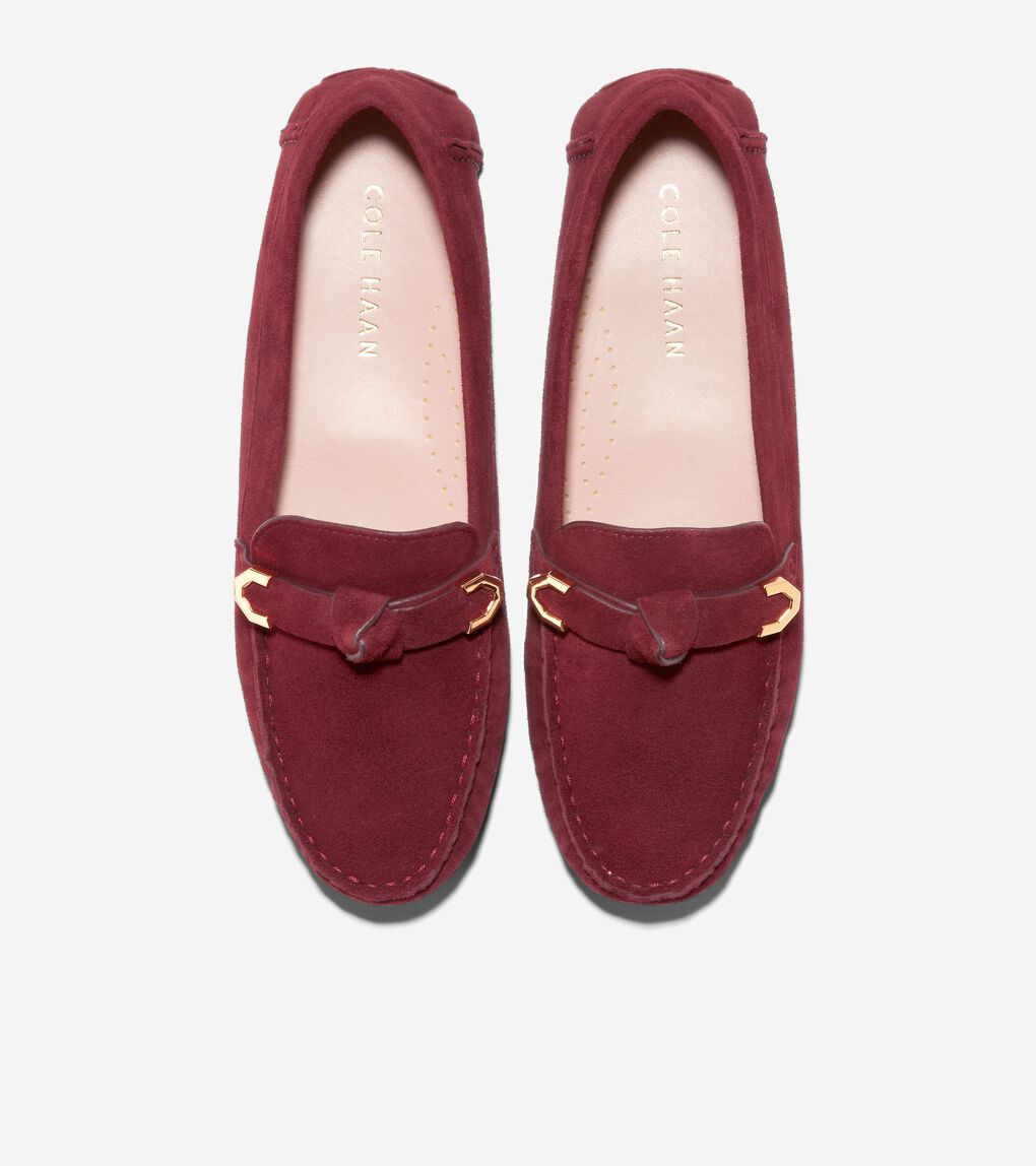 Women's Evelyn Bow Driver in Dark Red | Cole Haan
