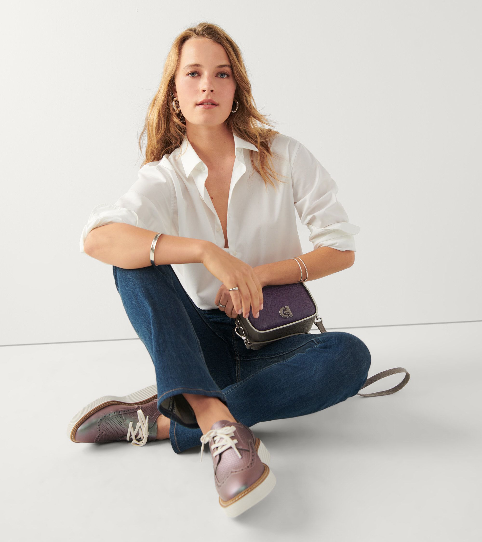 Women s riginalGrand Platform Wingtip Oxfords in Purple Cole Haan