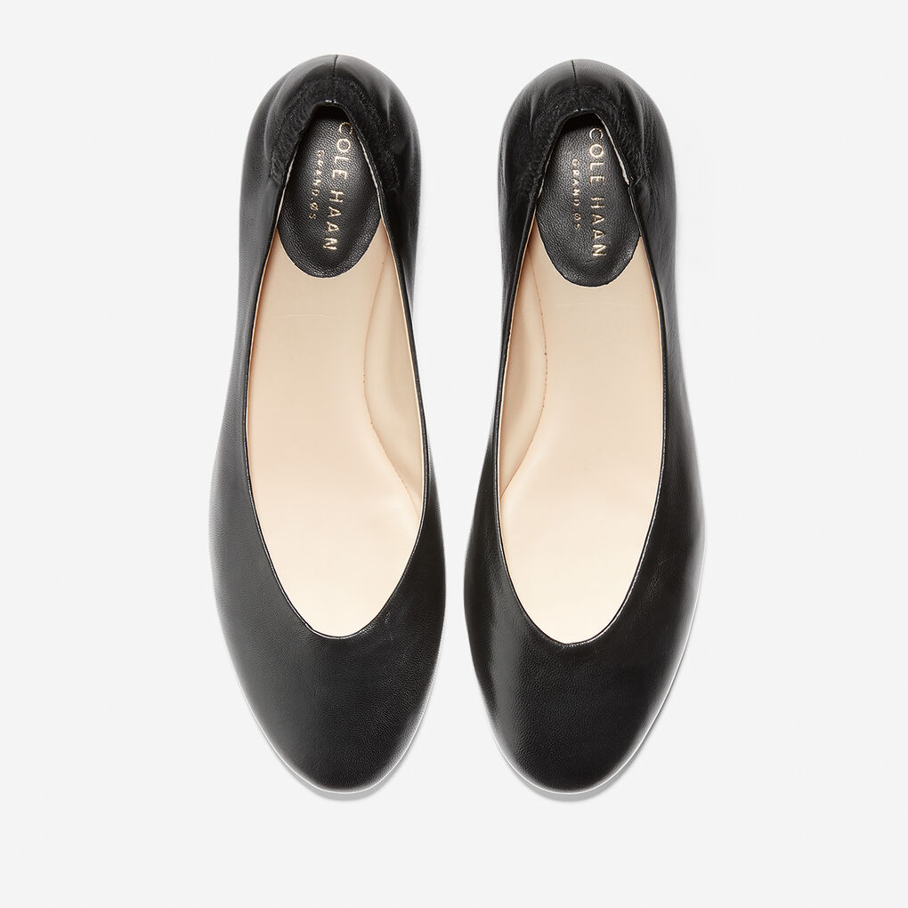 Women's Kaia Ballet Flat in Black Leather | Cole Haan