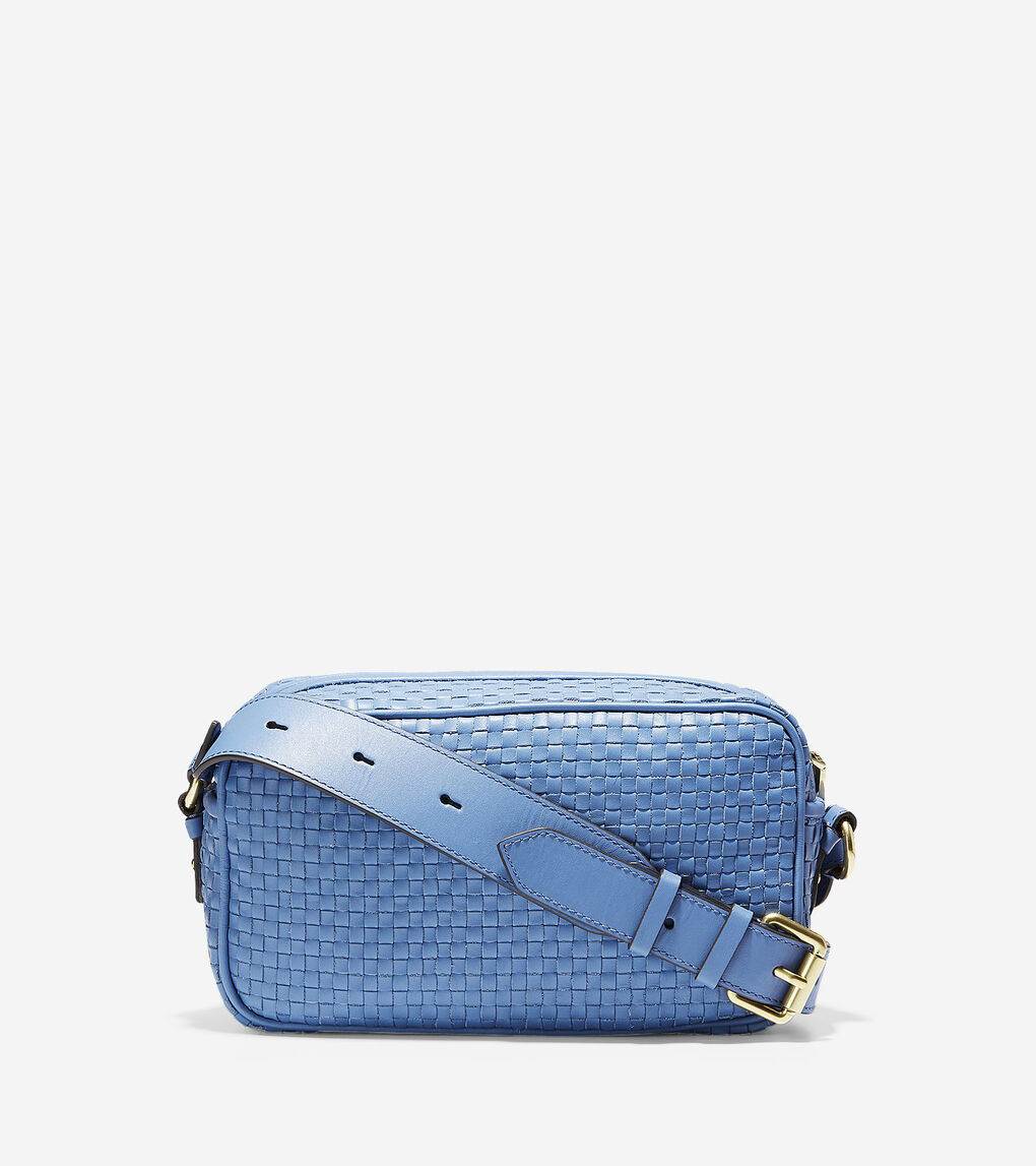 Zoe Woven Camera Bag in Blue | Cole Haan