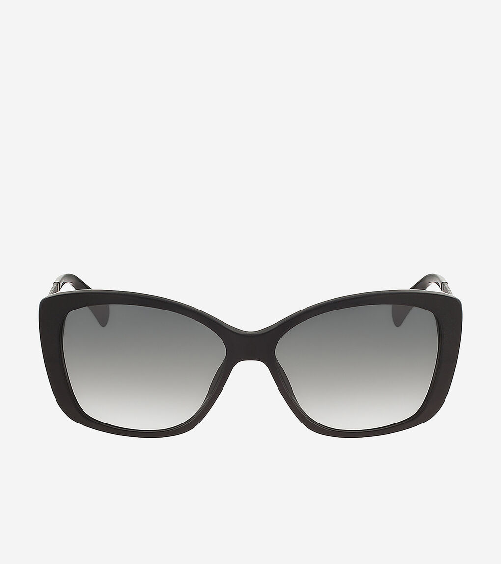 Cat Eye Sunglasses With Leather