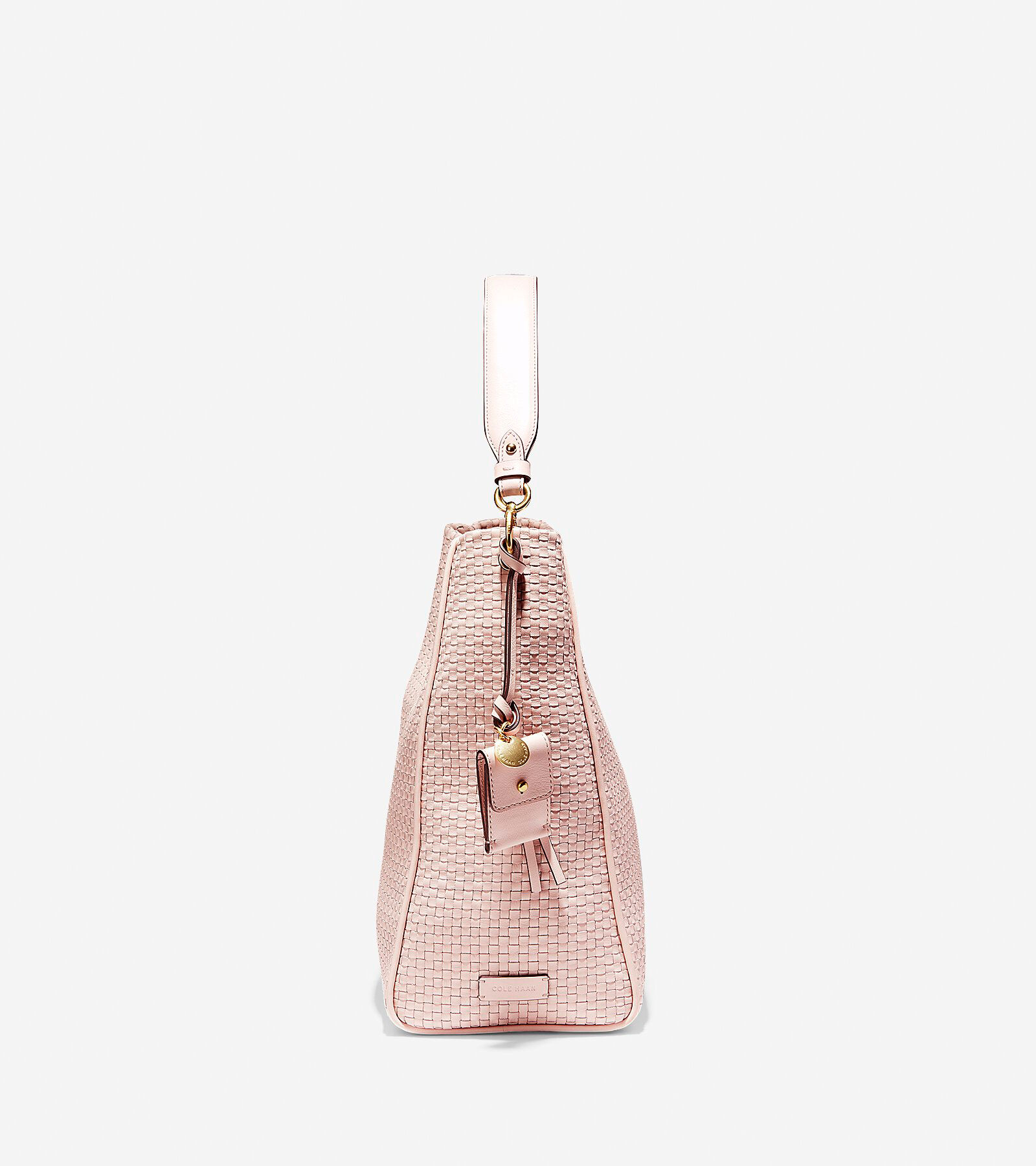 Zoe Woven Bucket Hobo in Light Pink Cole Haan