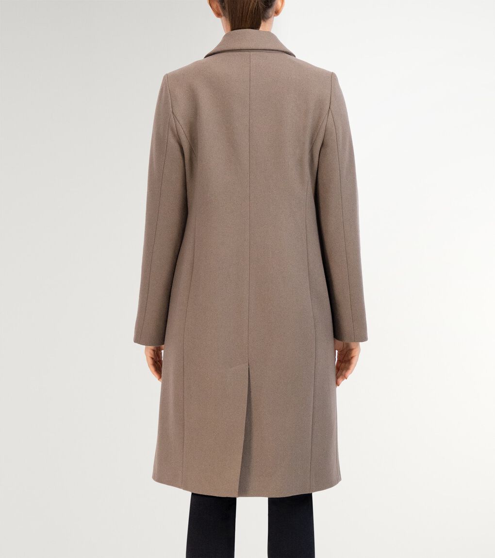 Women's Slick Wool Asymmetric Coat in Beige Or Khaki | Cole Haan