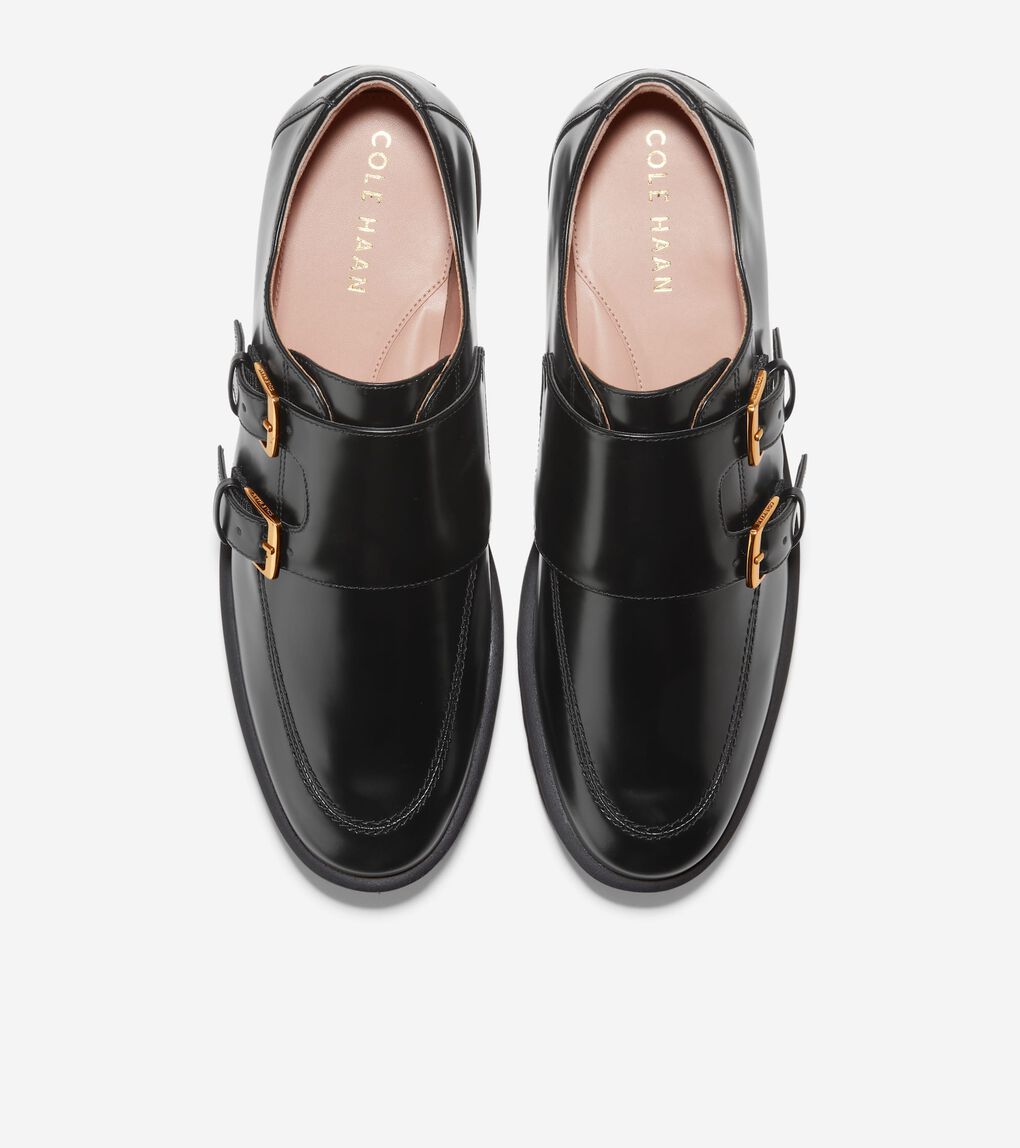 Women's Greenwich Monk Strap Loafers in Black | Cole Haan