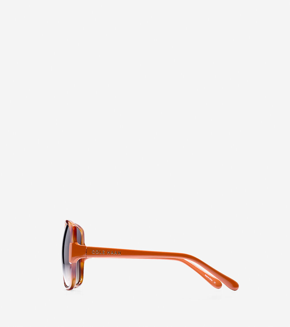 Acetate Square With Color Block Sunglasses