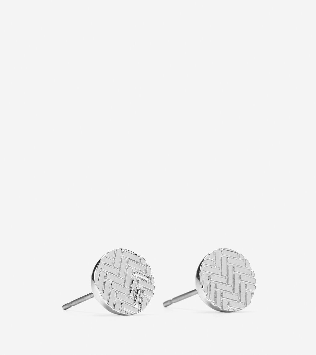 Etched Basket Weave Stud Earring