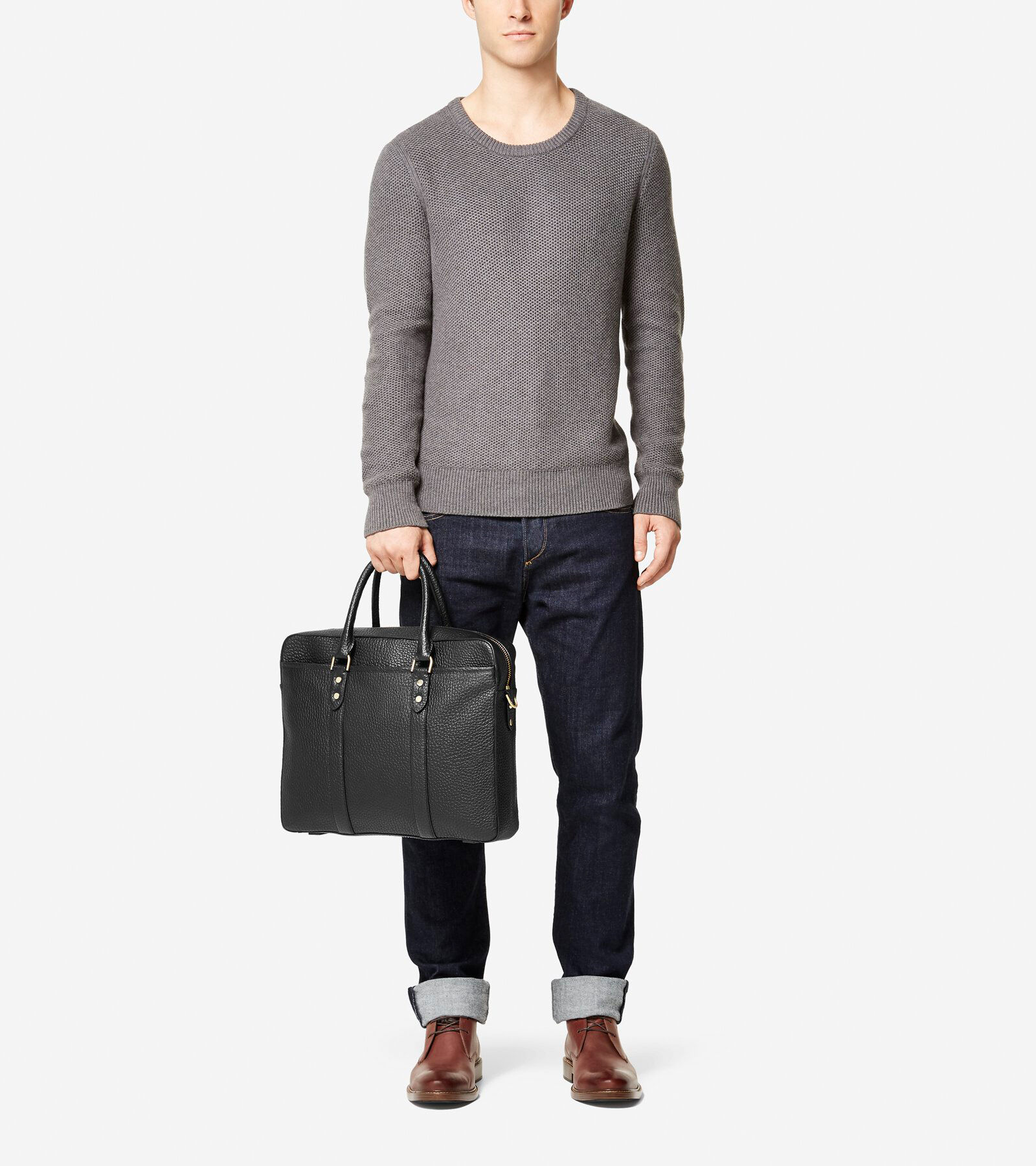 Cole haan saunders leather duffel sales bag