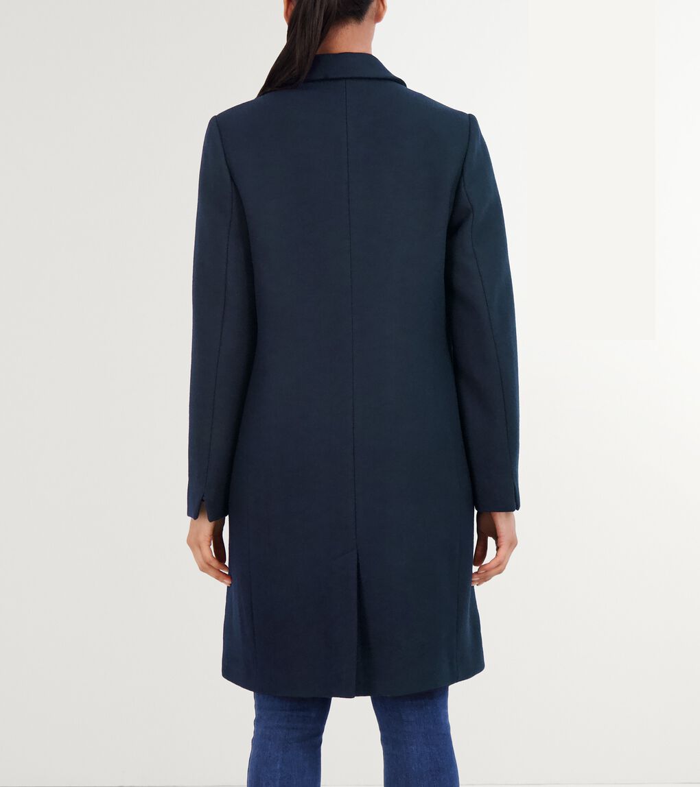 ASYMMERTRICAL PEAK LAPEL COAT