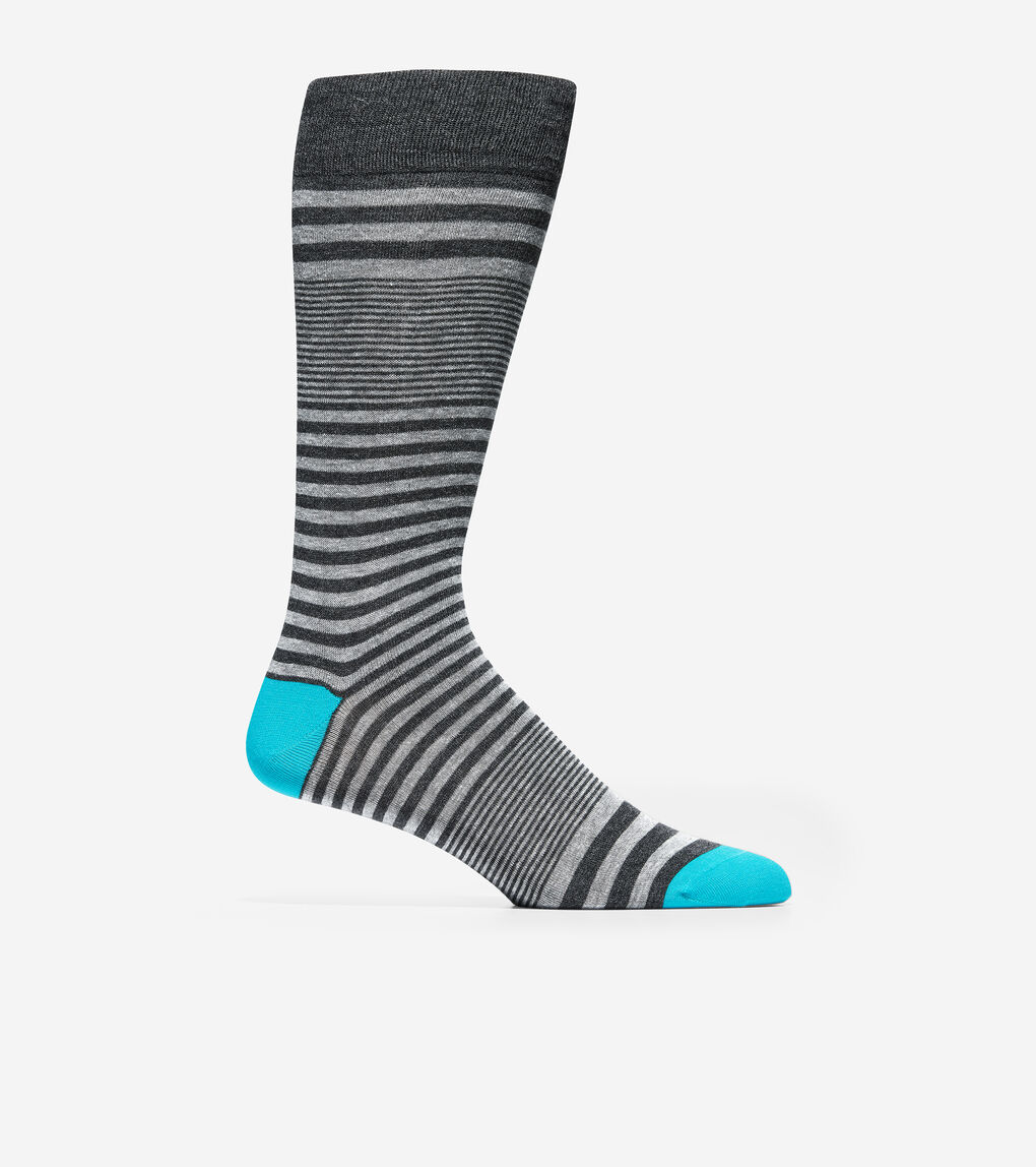 Men's Skater Stripe Crew Socks in Graphite Heather | Cole Haan