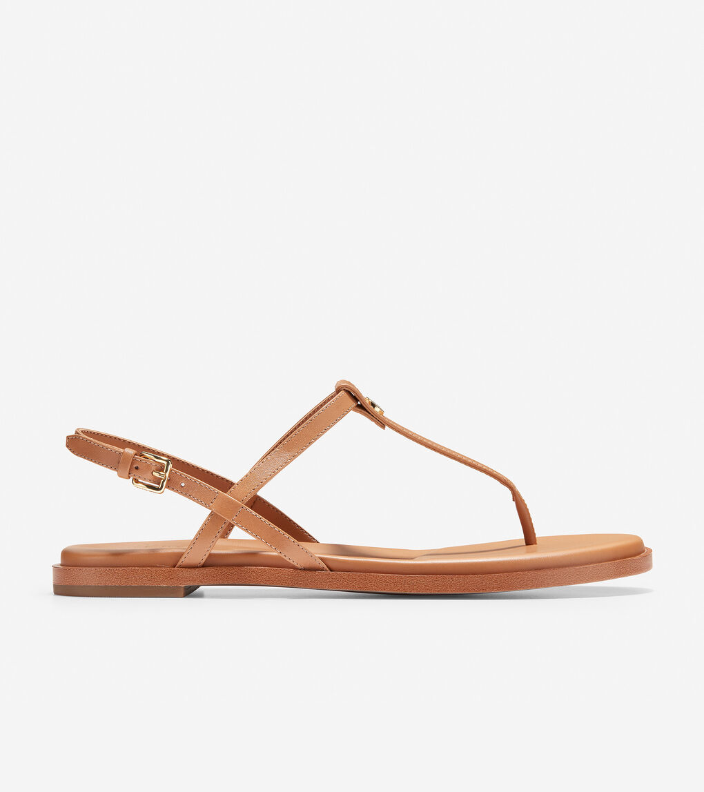 Women's Flora Thong Sandal in Pecan Leather | Cole Haan