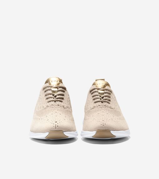 Women's 2.ZERØGRAND Stitchlite™ Wingtip Oxfords in Beige Or Khaki | Cole Haan