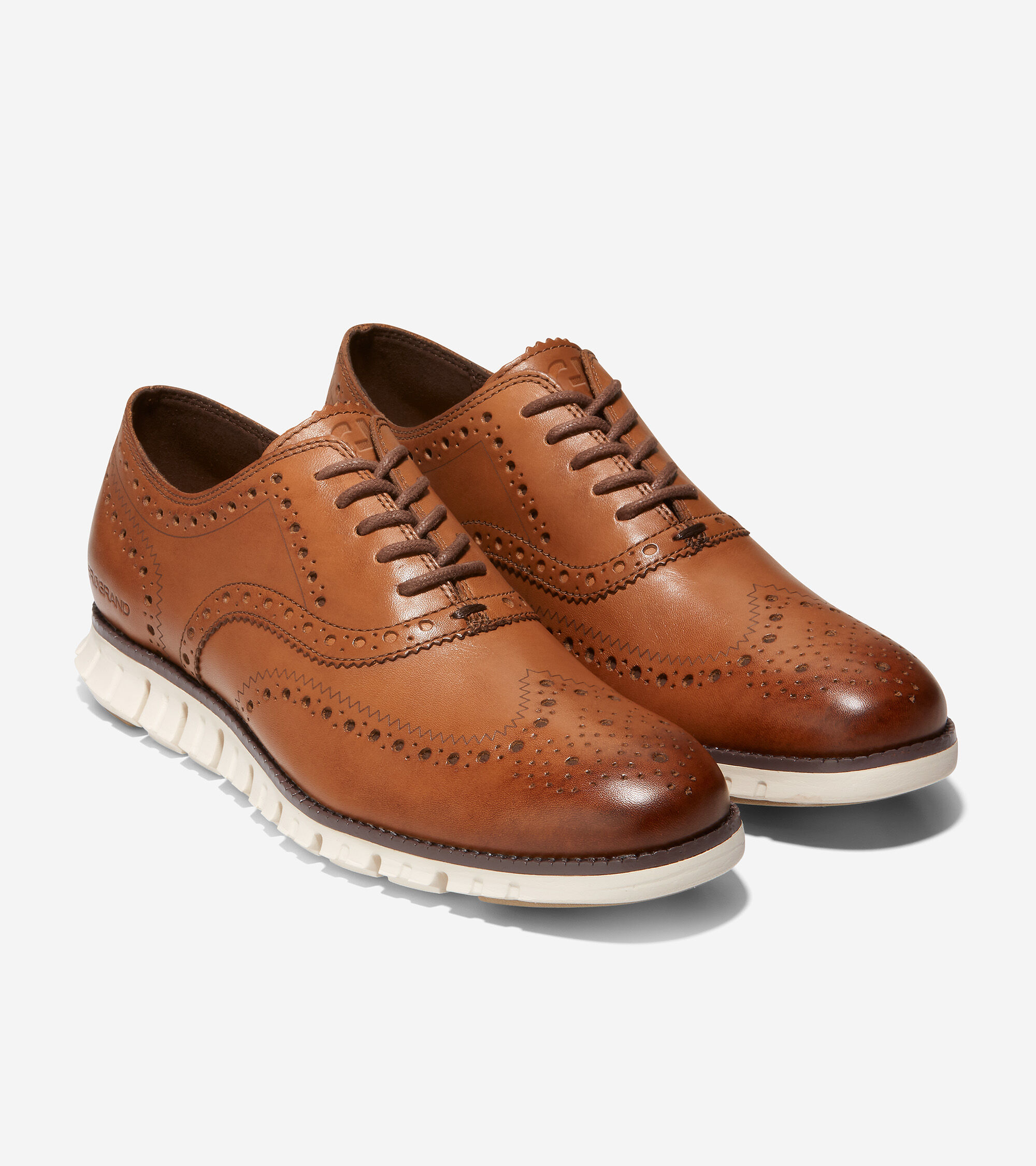 C24964 Details about   Cole Haan ZeroGrand Wingtip Oxfords British Tan Leather Brown Size 8