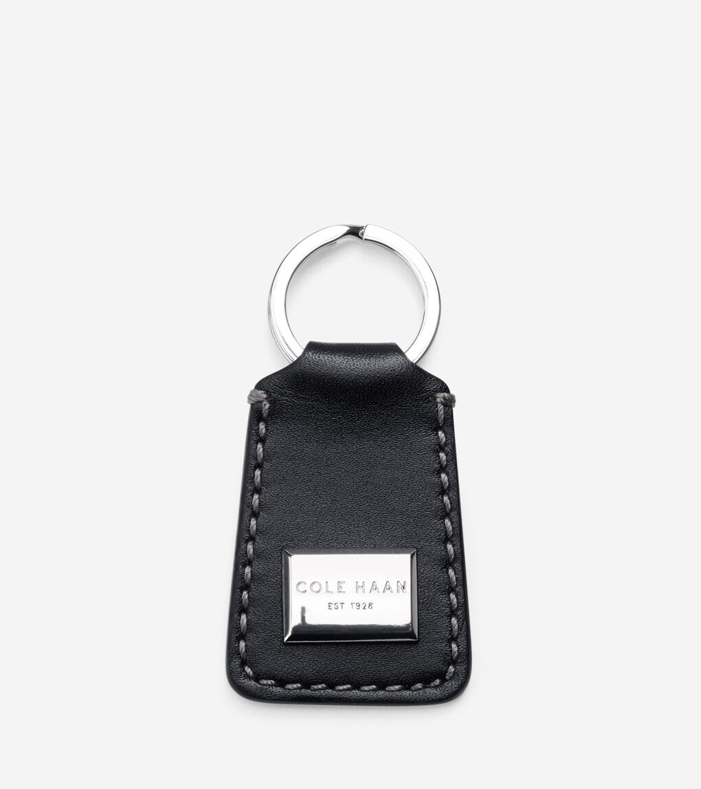 Rectangle Plaque Leather Key Fob