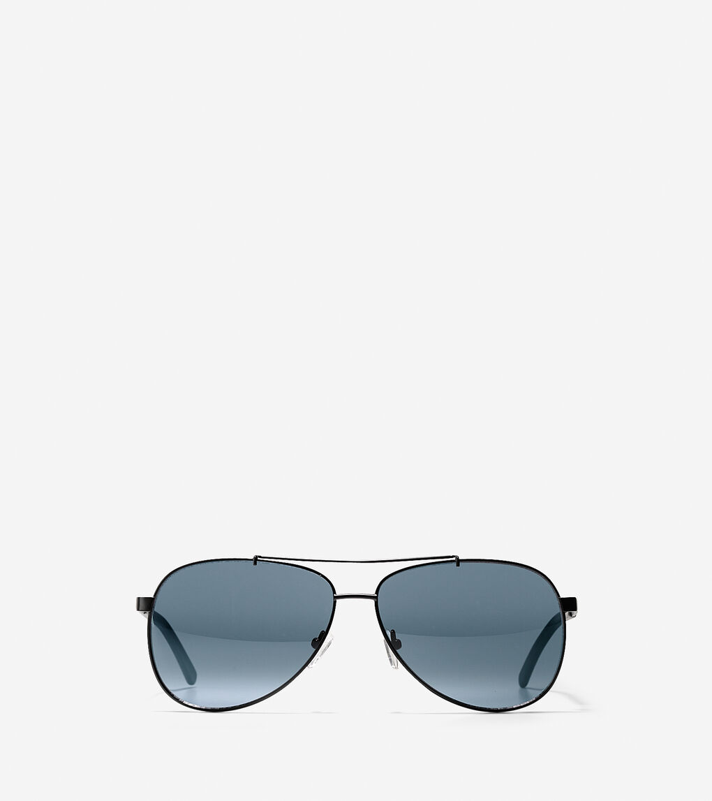 New Modern Aviator Sunglasses in Black | Cole Haan
