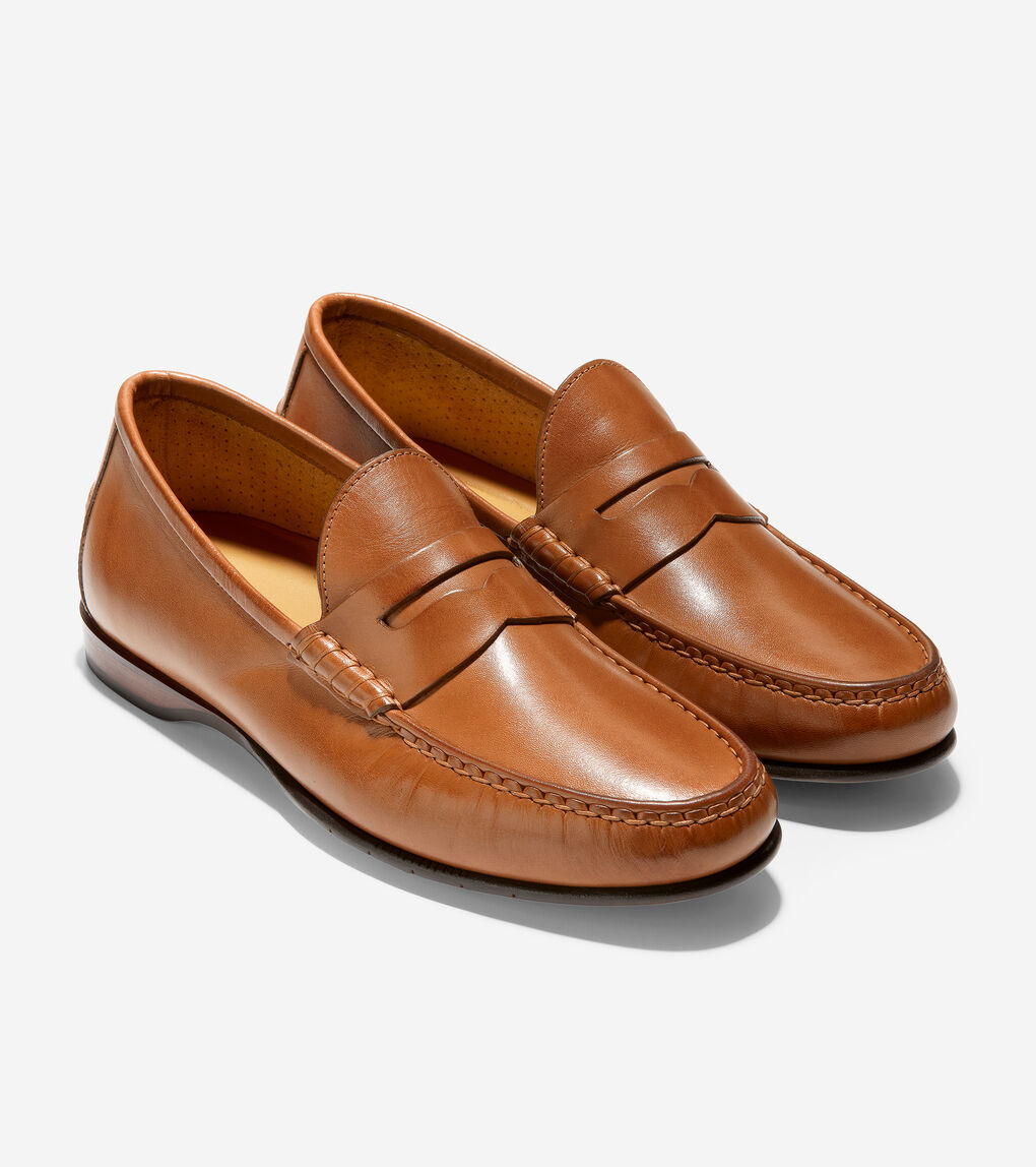 Men's Hayes Penny Loafer in Saddle Tan Leather | Cole Haan