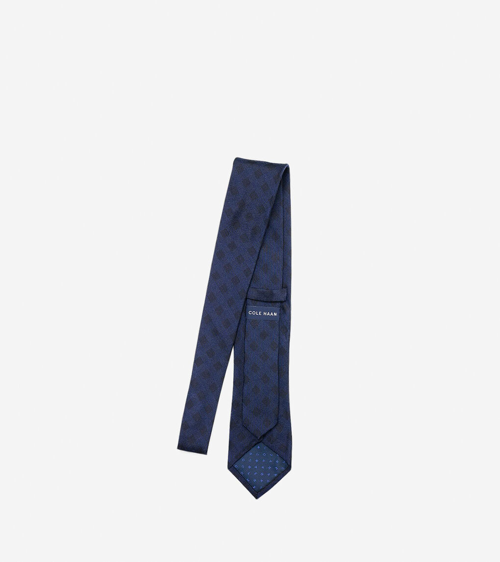 Check Unsolid/Solid Tie in Navy | Cole Haan