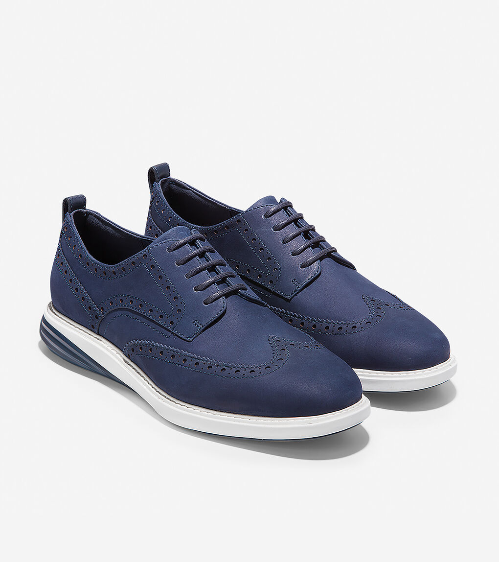 Men's Grand Evolution Wingtip Oxford in Marine Blue Nubuck-optic White ...