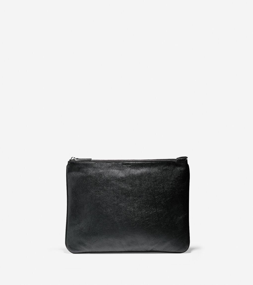 Pebbled Leather Large Pouch