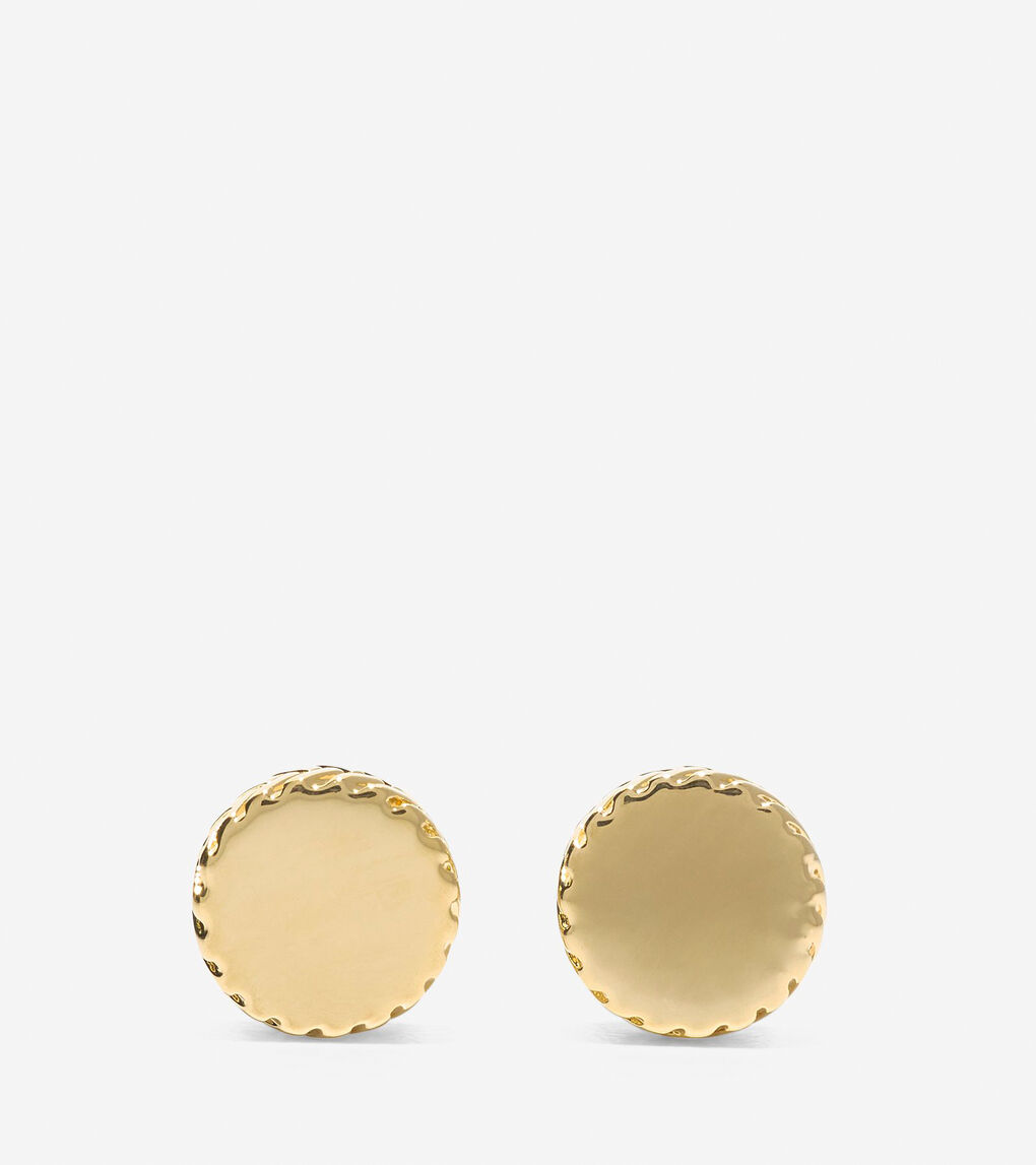 Signature Small Round Disc Stud Earrings