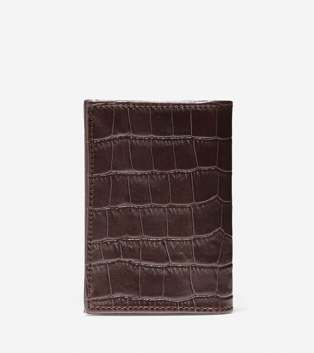 Embossed Croc Gusseted Card Case