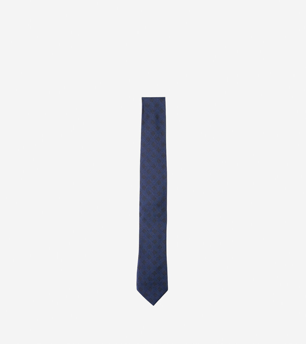 Check Unsolid/Solid Tie in Navy | Cole Haan