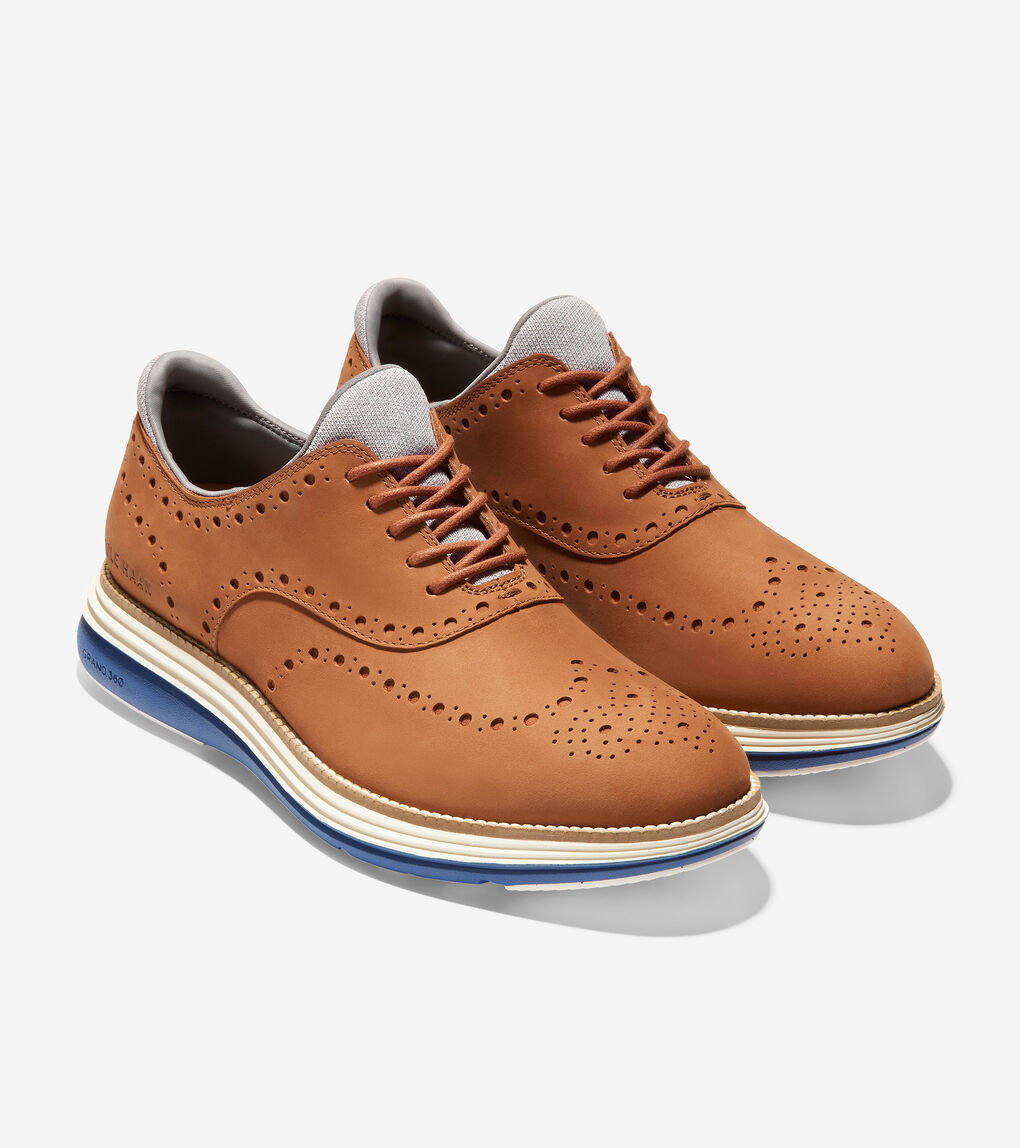 Men's ØriginalGrand Ultra Wingtip Oxford in British Tan Nubuck | Cole Haan