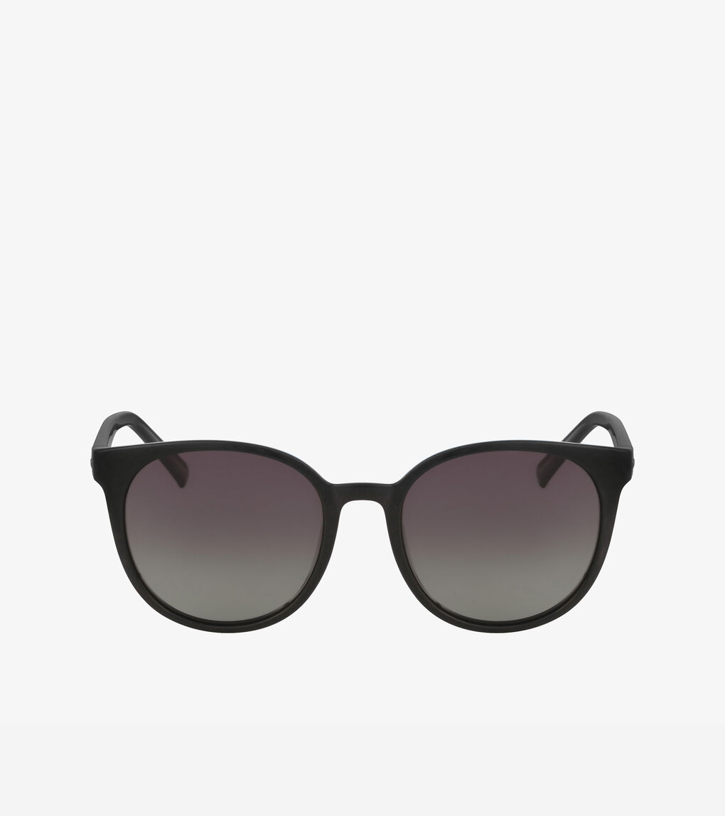 コールハーン レディース 52mm BLACK Plastic Round Sunglasses アイウェア アクセサリー サングラス 【80