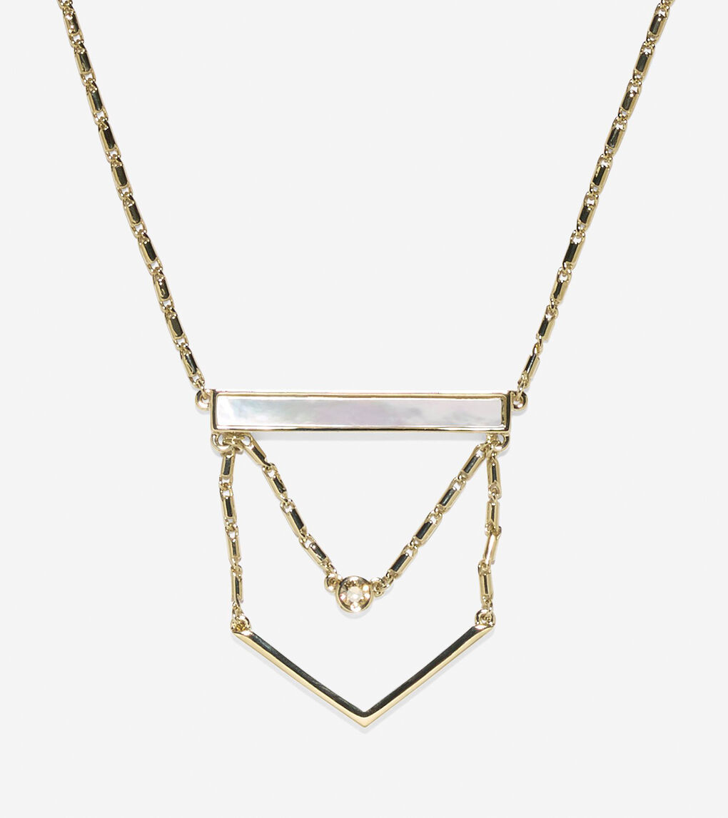 Tali Suspended Mother Of Pearl Stone Necklace