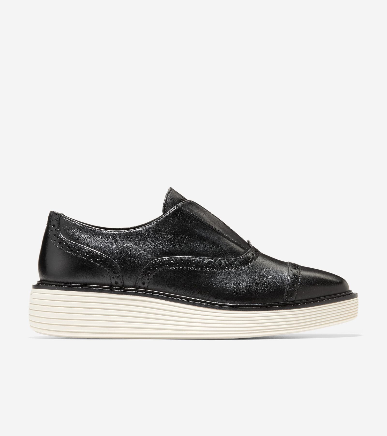 COLE HAAN COLE HAAN WOMEN'S ØRIGINAL GRAND PLATFORM SLIP-ON OXFORDS - BLACK SIZE 9.5
