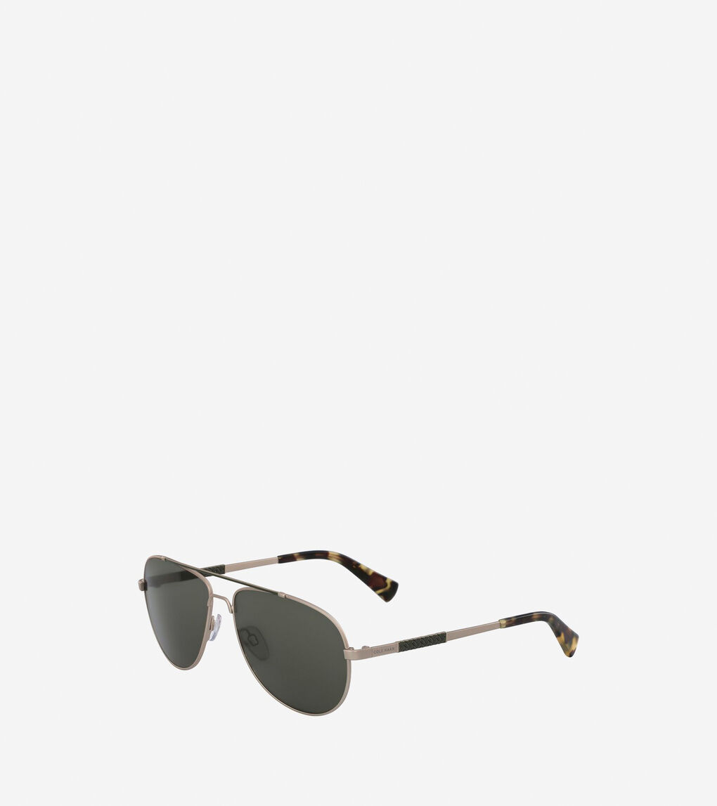 Metal Weave Aviator Sunglasses