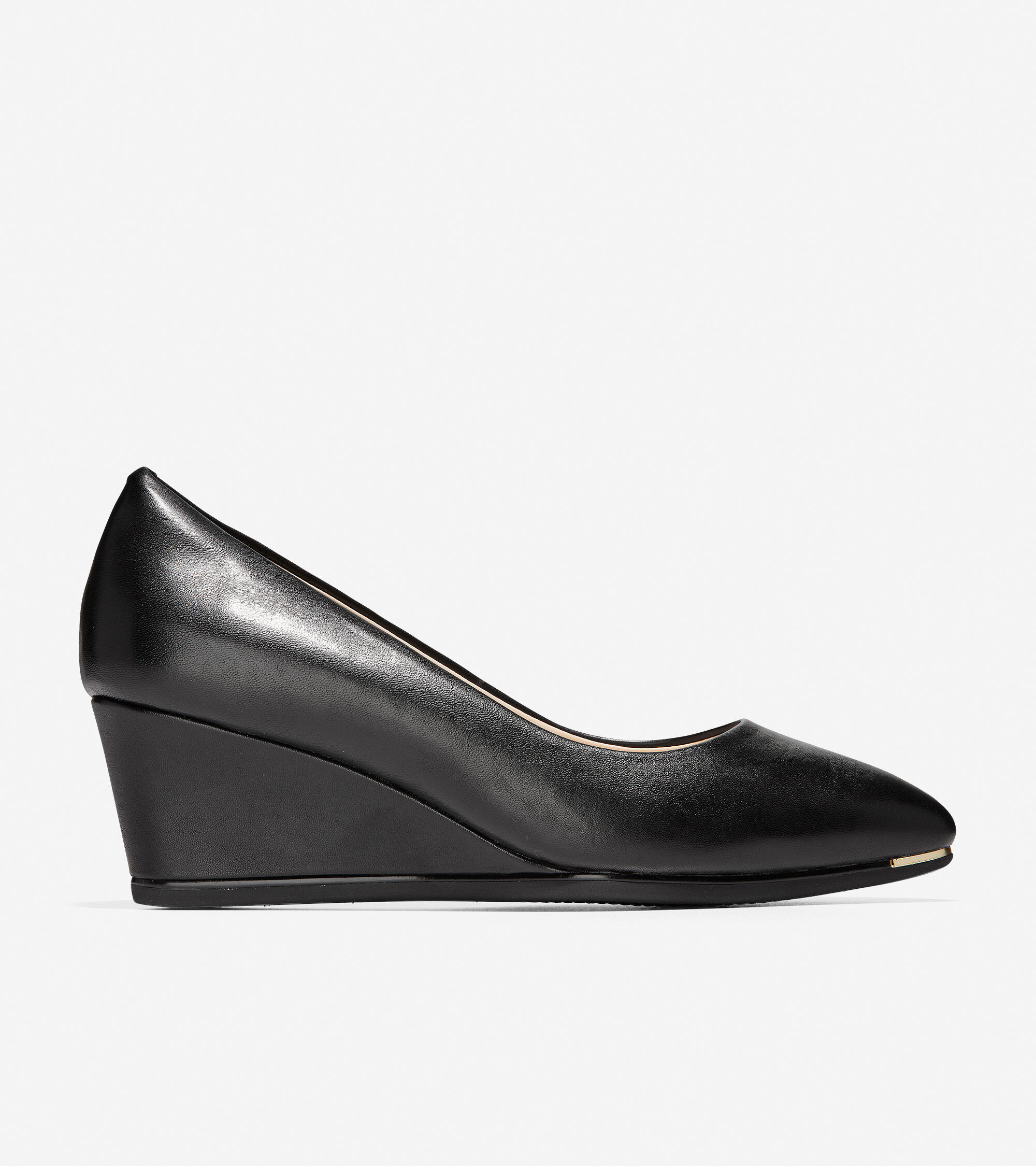 Grand Ambition Wedge in Black Leather 