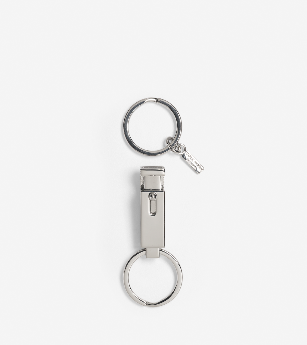Knurled Key Fob in Silver | Cole Haan
