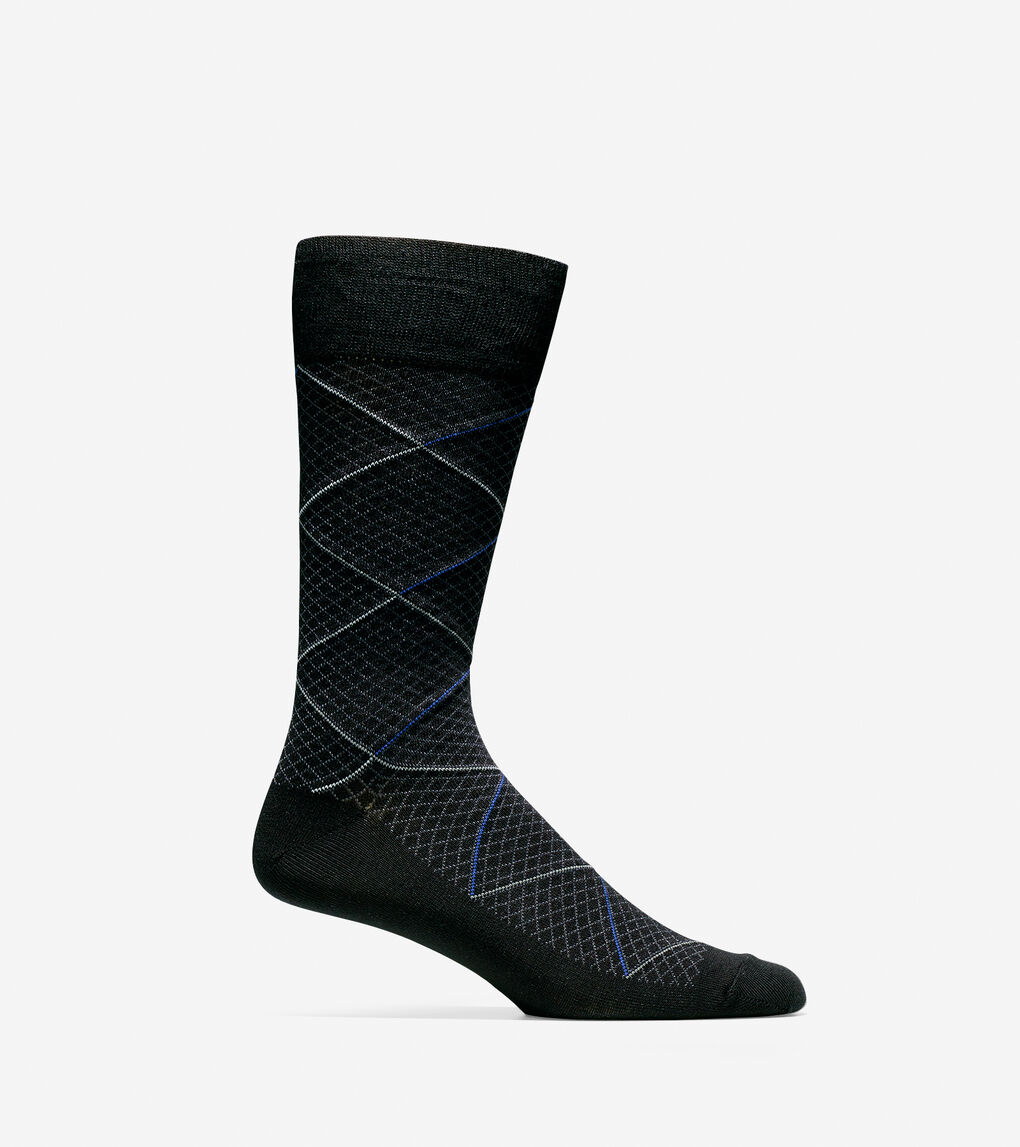 Modern Diamond Socks in Black | Cole Haan