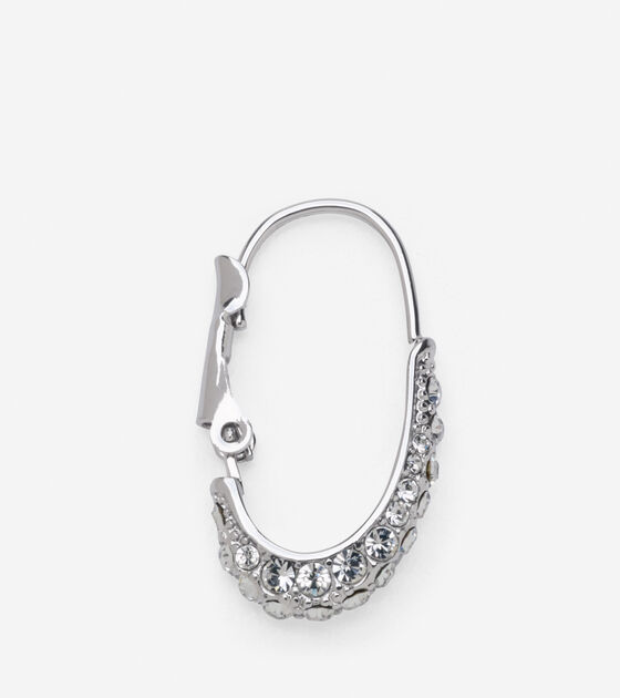 Womens Small Pave Oval Hoops in Silver-Crystal | Cole Haan