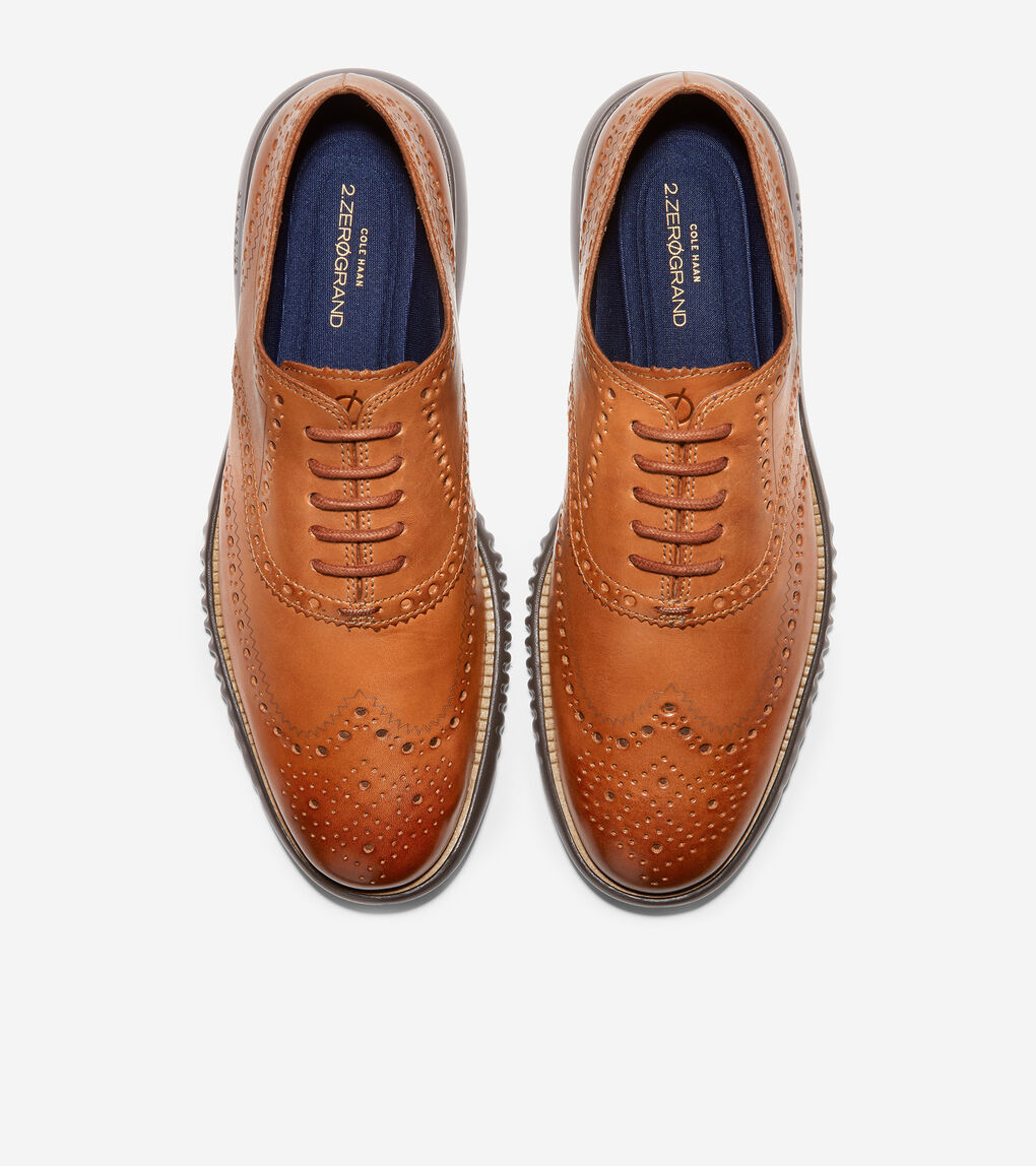 cole haan winston tan wingtip derbys