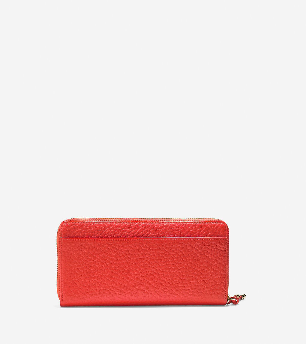 Adeline Continental Zip Wallet in Red | Cole Haan