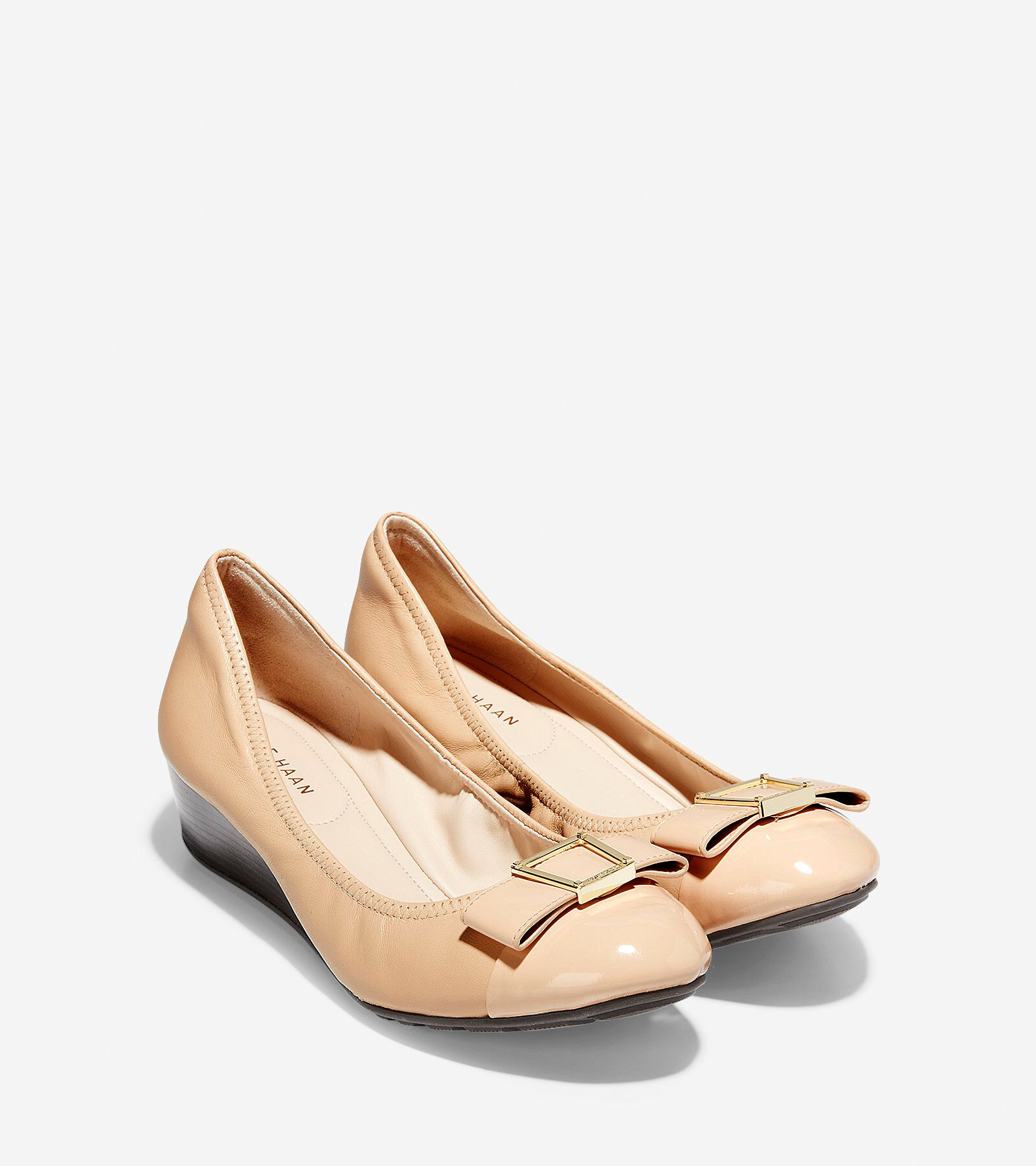 Women's Emory Bow Wedge in Nude Leather 