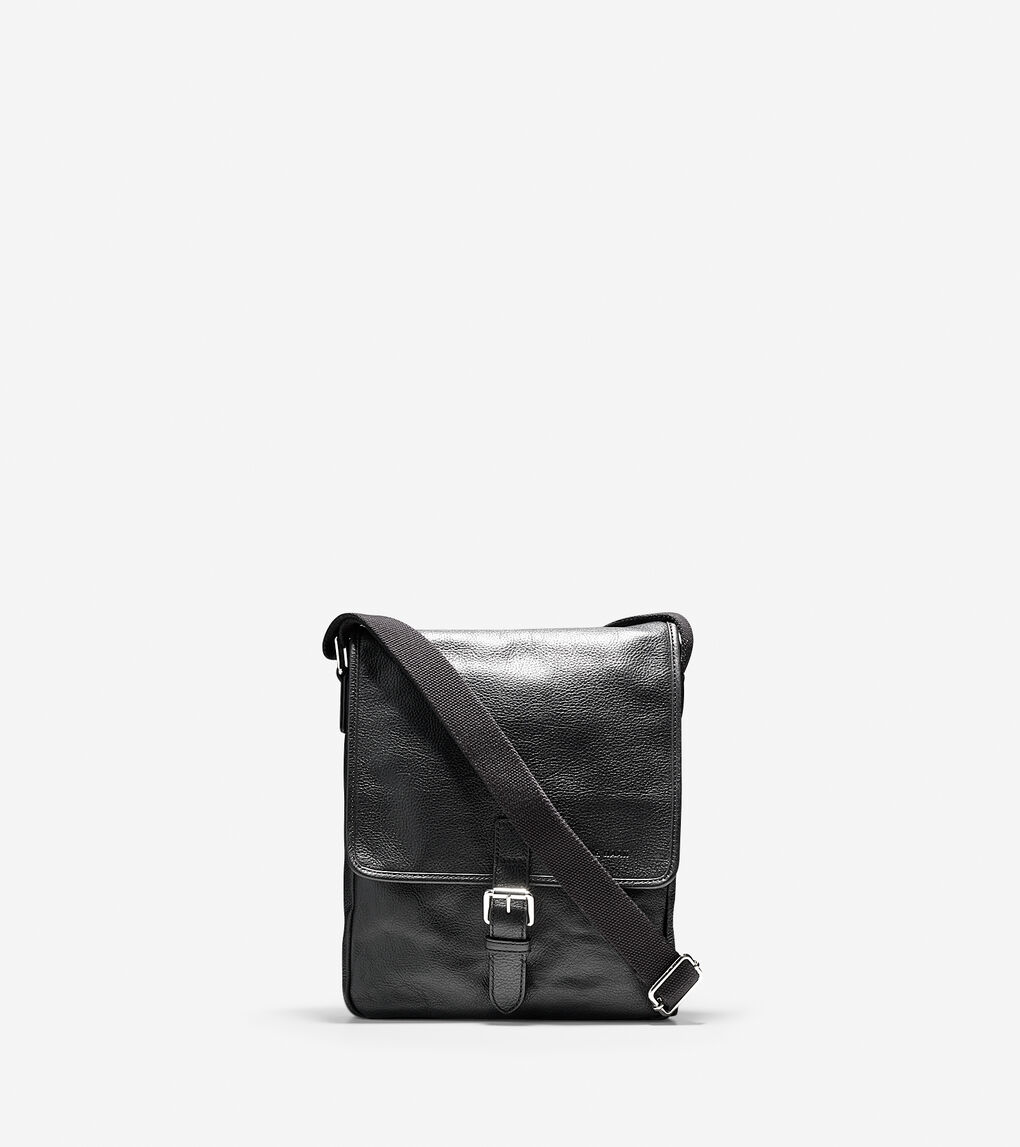 Pebbled Leather Reporter Bag in Black | Cole Haan