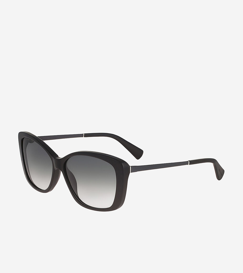 Cat Eye Sunglasses With Leather