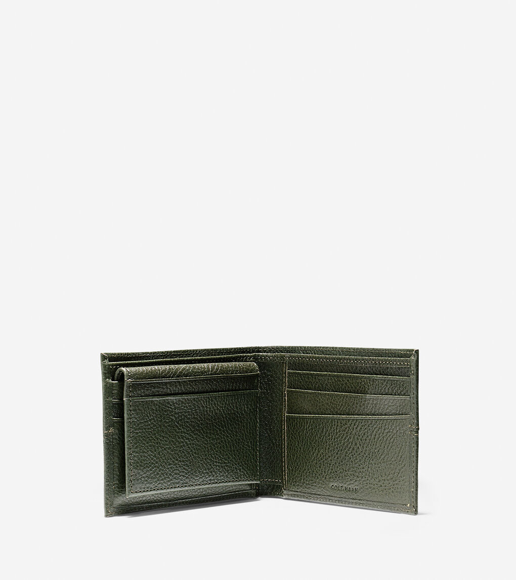 Pebbled Leather Removable Passcase Wallet