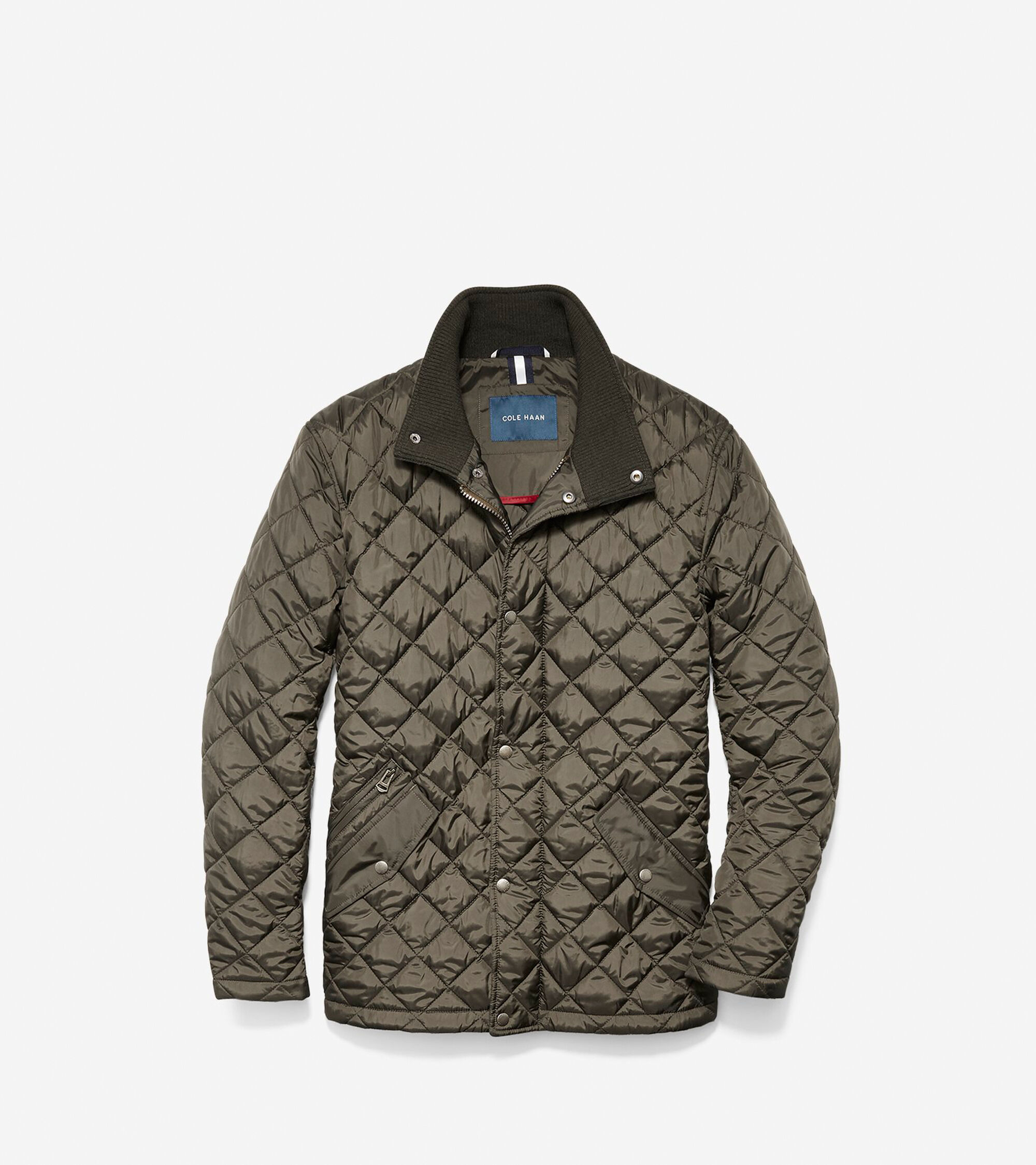 Men's Quilted Barn Jacket in Olive | Cole Haan