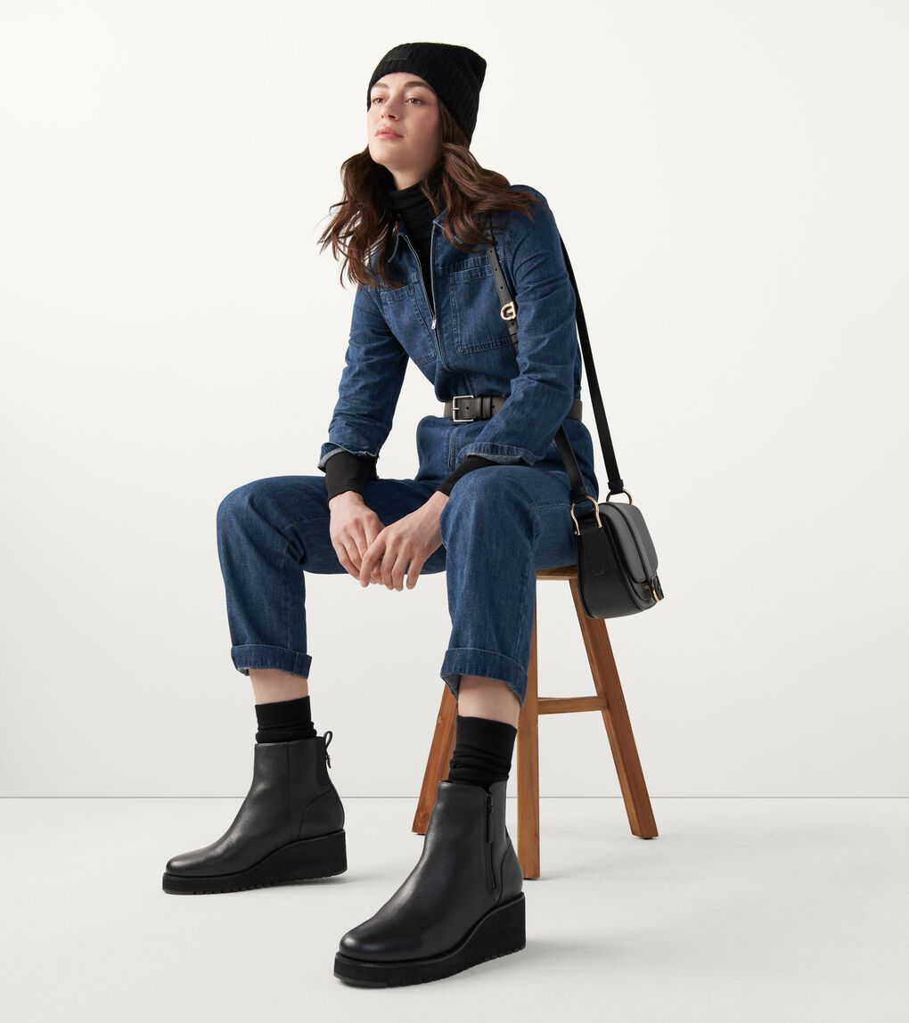 ZEROGRAND CITY WEDGE SIDE ZIP BOOT WP