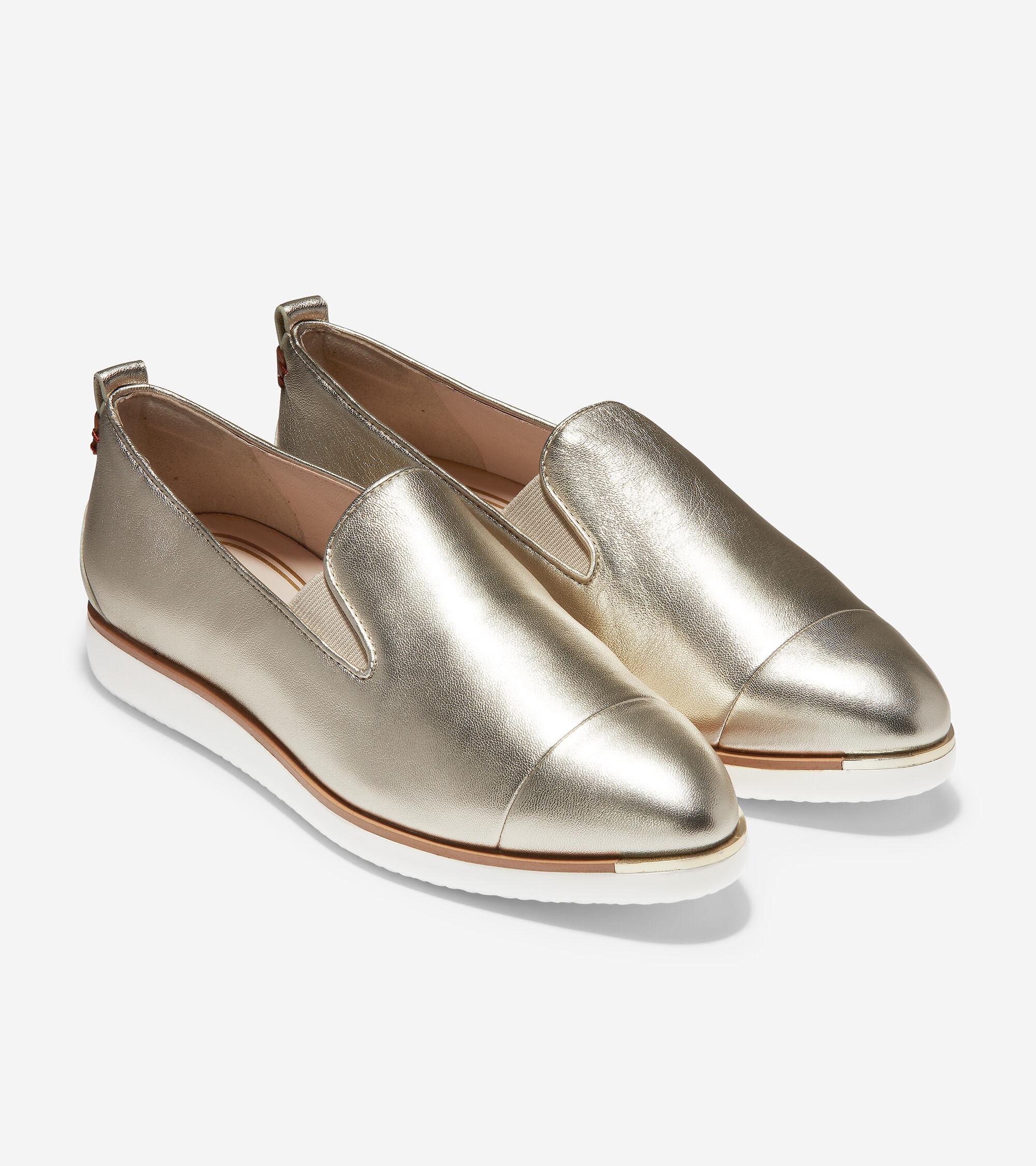 womens gold slip on shoes