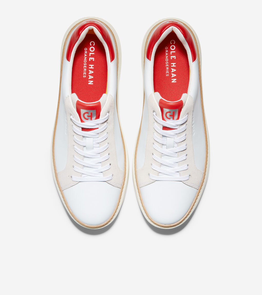 Men's GrandPrø Topspin Sneaker in Optic White-Molten Lava | Cole Haan