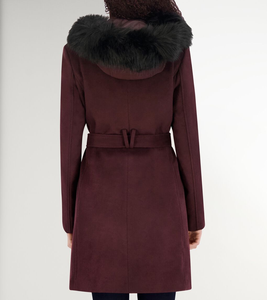 Women's Slick Wool Hooded Coat 