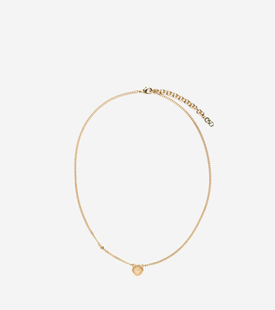 Womens Dainty Stone Pendant Necklace in Gold | Cole Haan