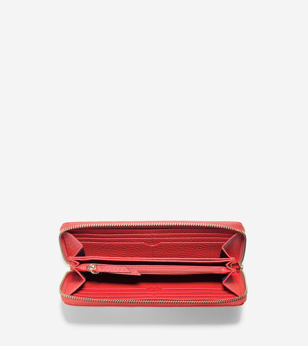 Adeline Continental Zip Wallet in Red | Cole Haan