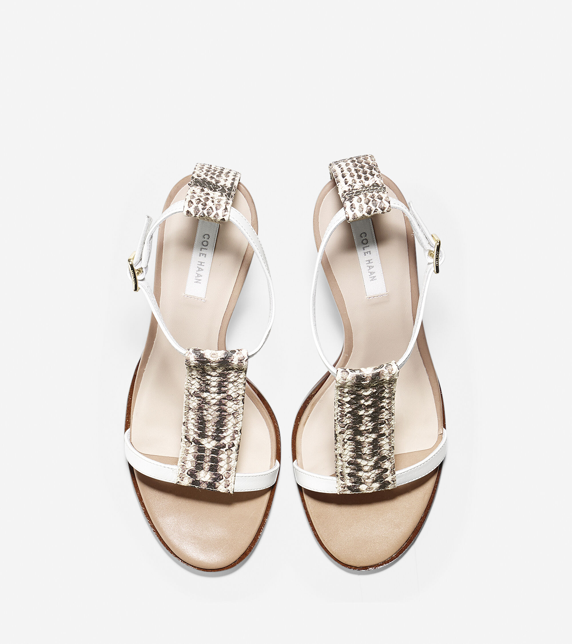 Cee Sandal (85mm) in Optic White-Snake Print | Cole Haan