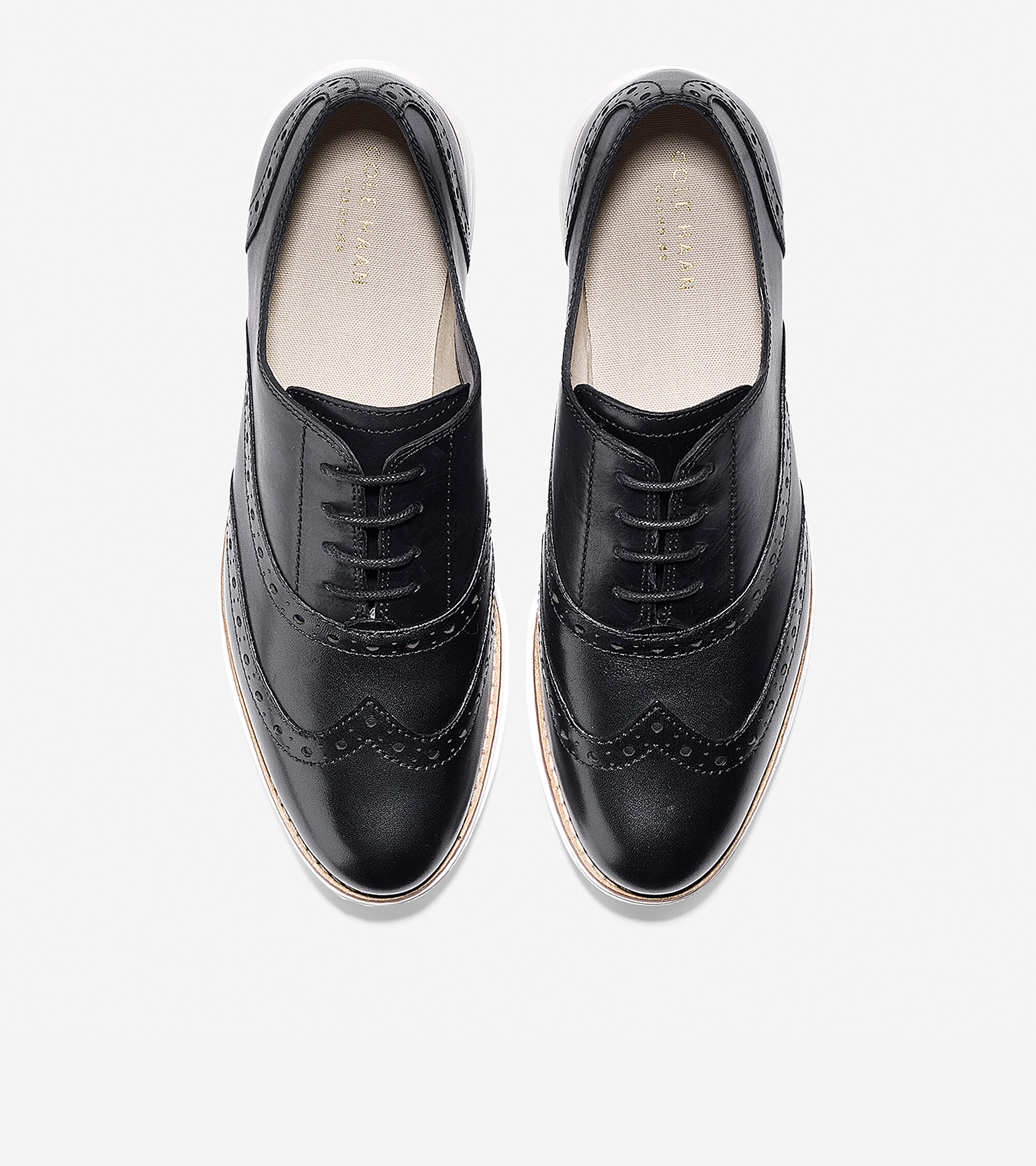womens black wingtip oxford shoes